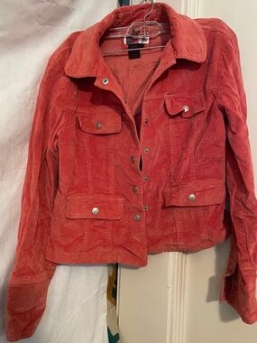 Live A Little Orange Cordory Jacket size Small